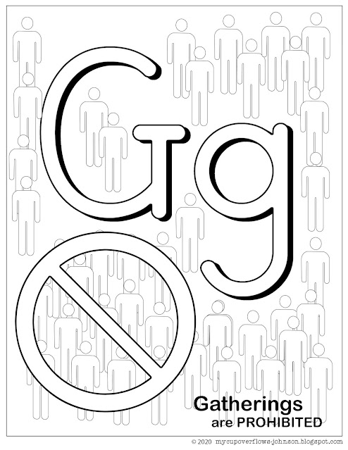 gatherings are prohibited alphabet coloring page