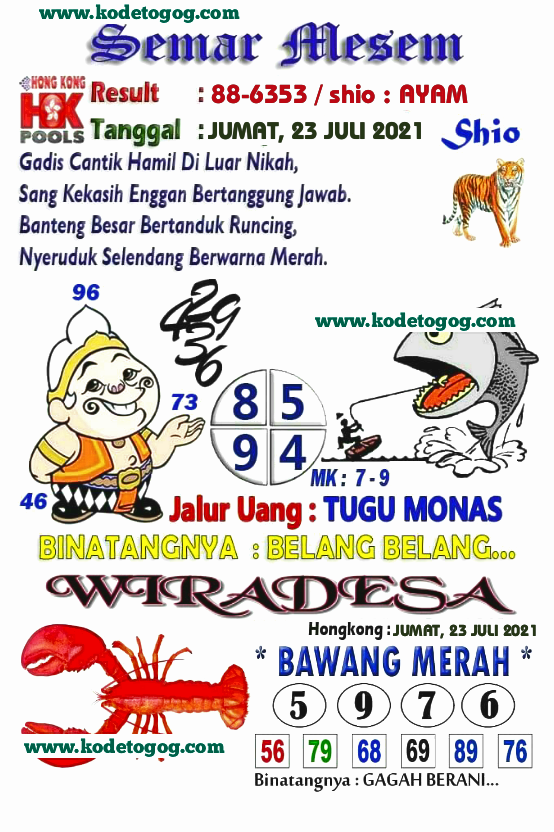 syair nyi plered hongkong jumat 23 juli 2021 SYAIR NYI