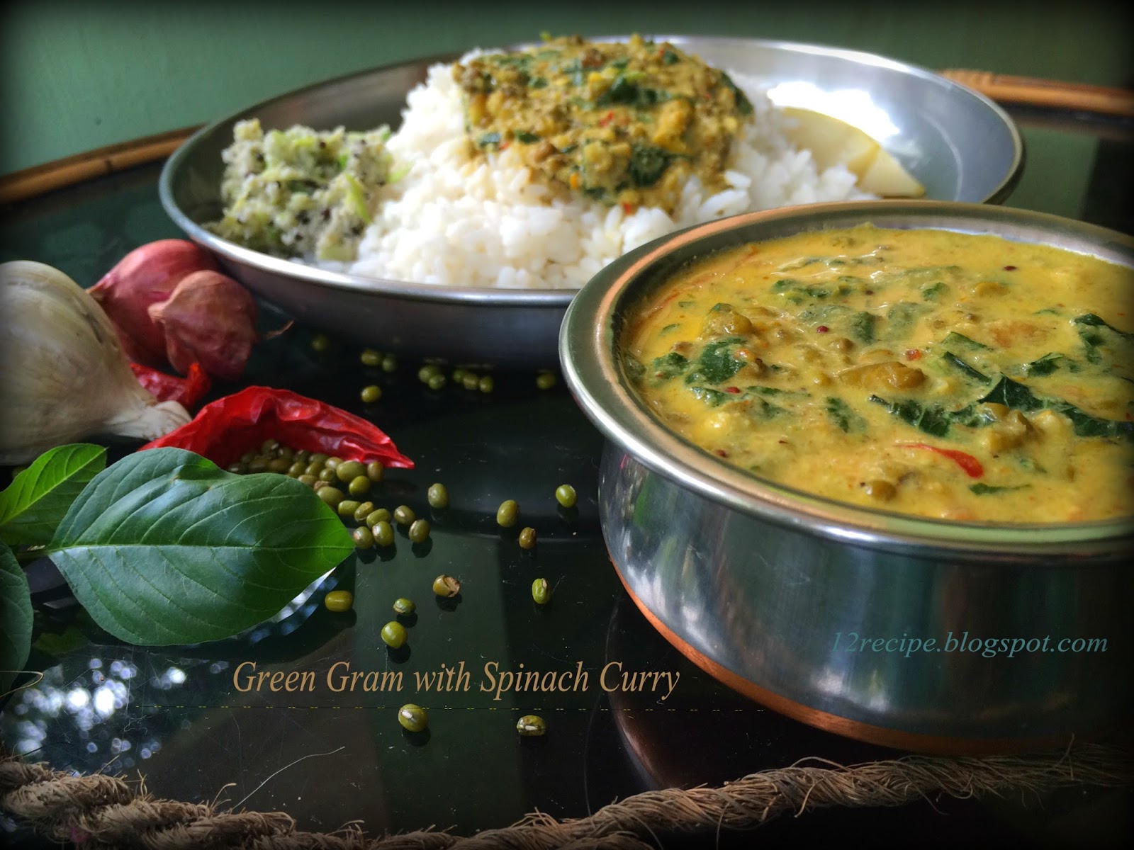 Green Gram with Spinach curry / CheeraCherupayaru Curry Recipe Book