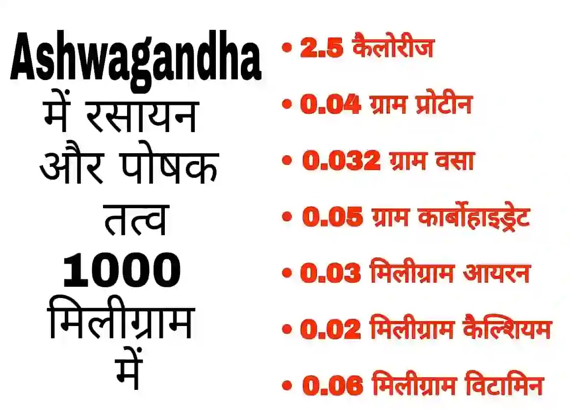 अश्वगंधा (Ashwagandha): लाभ, साइड इफेक्ट्स और खुराक Ashwagandha में रसायन और पोषक तत्व