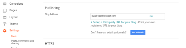 Setting up 3rd party URL for your blog in Blogger