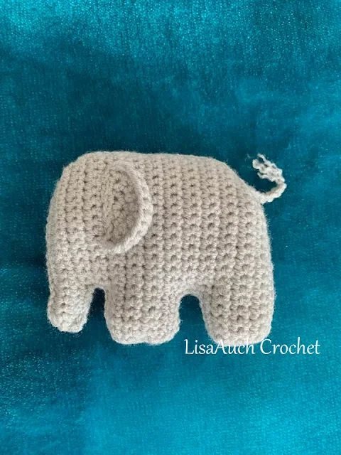 crochet elephant toy pattern , flat elephant crochet pattern free
