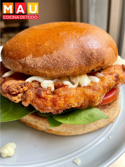 mau cocina de todo sandwich de pollo empanizado receta