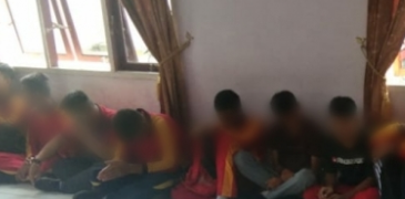 Para pelajar di Asahan yang terjaring razia. Para pelajar di Asahan yang terjaring razia.
