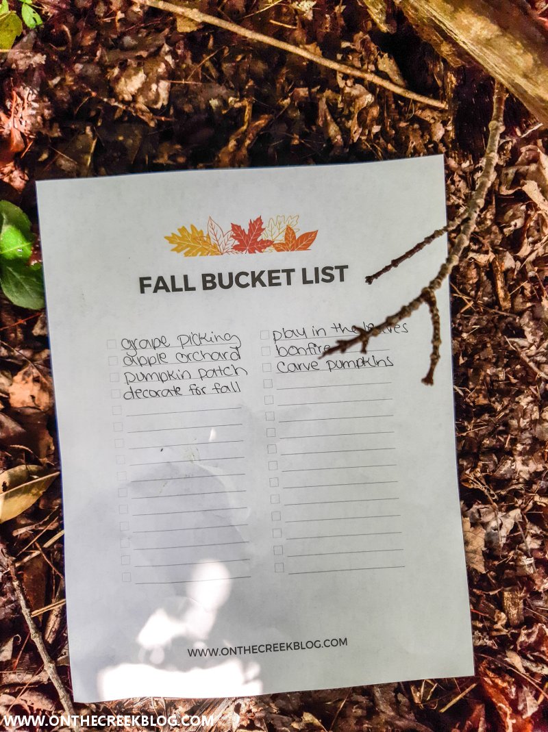Fall bucket list free printable | On The Creek Blog // www.onthecreekblog.com