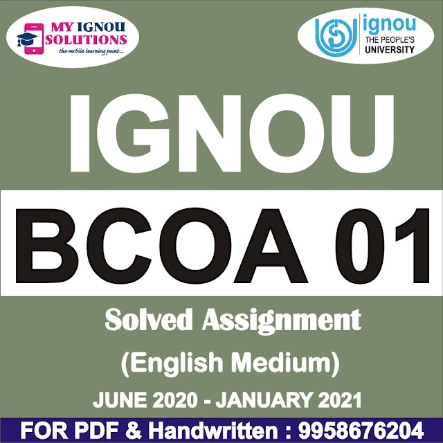 BCOA 01 Solved Assignment 2020-21