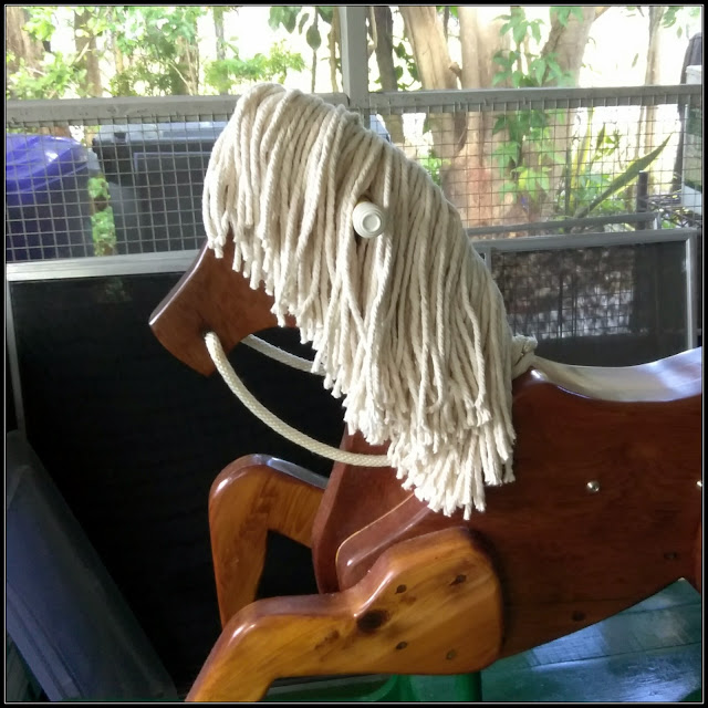 A Mane, Ears and Bridle for a Vintage Rocking Horse