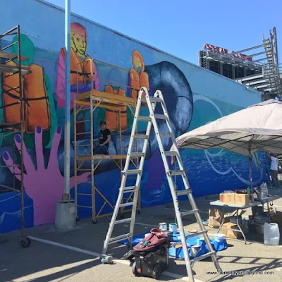 mural by Los Pobres Artistas at Jack London Square in Oakland, California