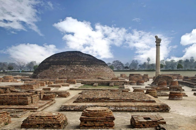 One of the Pillars of Ashoka, in Vaishali ASOKA, AND THE BEGINNINGS OF THE BUDDHIST SCHOOL (cir. B.C. 250)