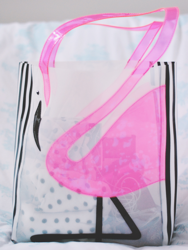 Clear flamingo beach tote bag from House of Fraser
