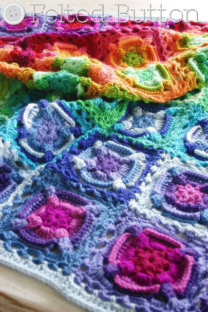 Kaleidoscope Eyes Blanket crochet pattern by Susan Carlson of Felted Button