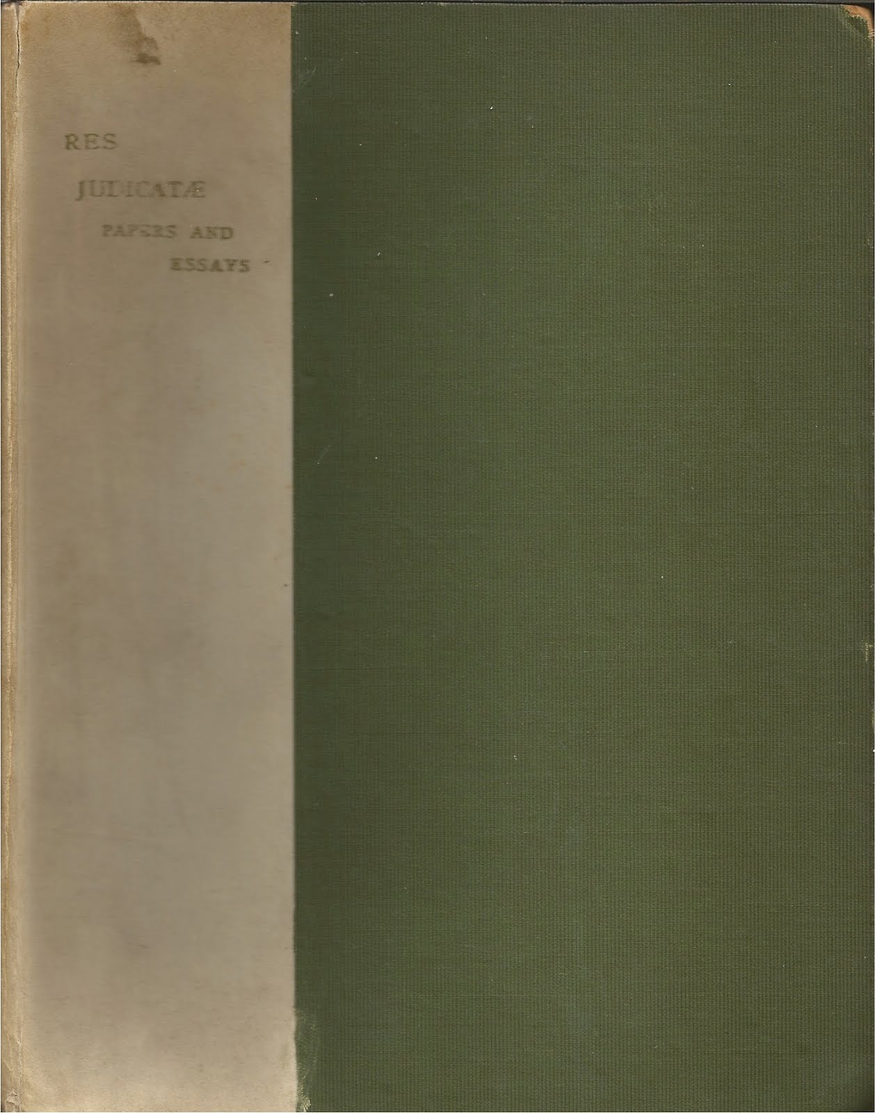 My Sentimental Library Res Judicatae A History