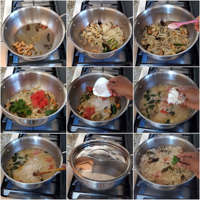 images of Birinji Recipe / Rice / Coconut Milk Rice / Thengai Paal Sadam / Coconut Milk Biriyani 