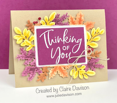 Stampin' Up! Merriest Frames Thinking of You Fall Card + Video with Stampin' Blends Tips  ~ www.juliedavison.com #stampinup