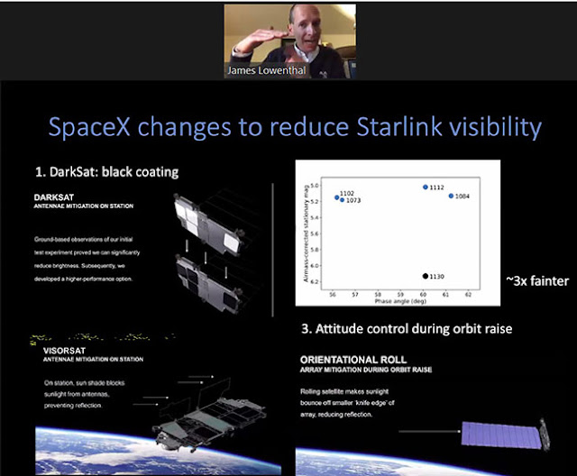 Three SpaceX mitigation strategies to lessen impact on astronomy (Source: J. Lowenthal, 236th AAS)