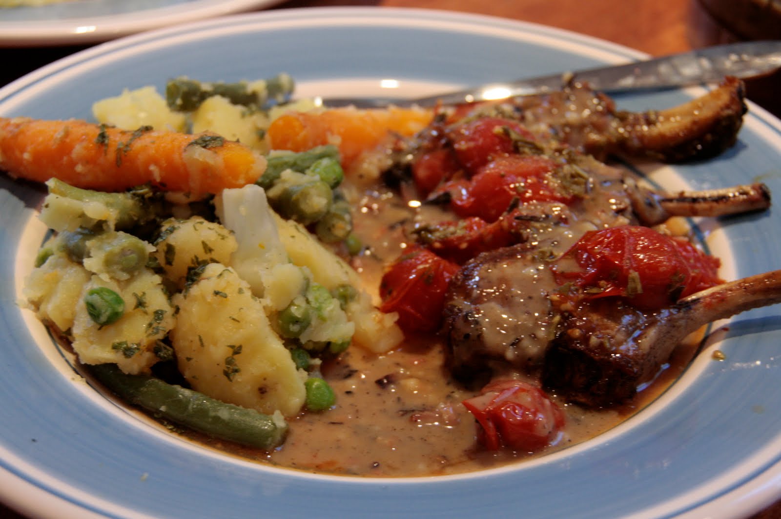 My Jamie Oliver Experiment Spring Lamb, Vegetable Platter, Mint Sauce
