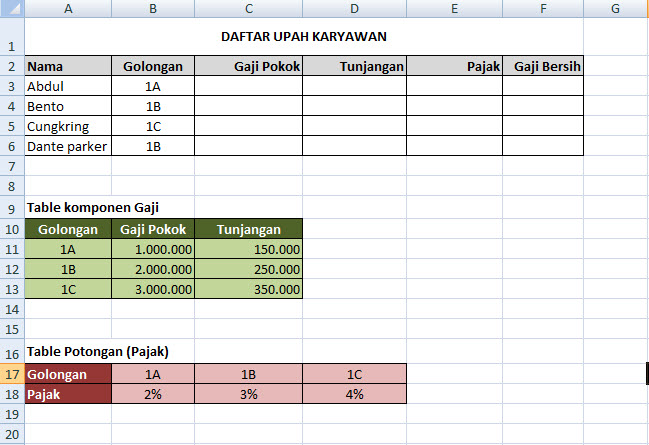 Rumus mencari predikat di excel