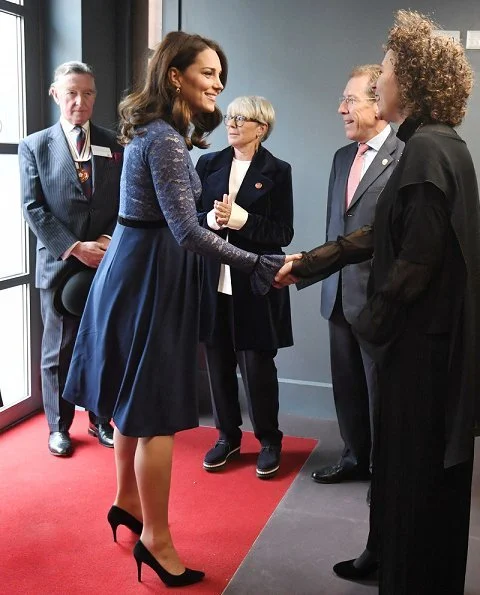 Kate Middleton wore Seraphine Marlene Maternity Cocktail Dress. Duchess is the Royal Patron of Place2Be