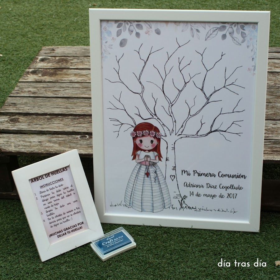 Árbol huellas Primera Comunión personalizado