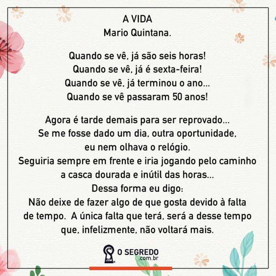 Mario de Miranda Quintana (1906 - 1994) foi um poeta, tradutor e jornalista brasileiro. Foi considerado o "poeta das coisas simples", um dos maiores poetas brasileiros do século XX.