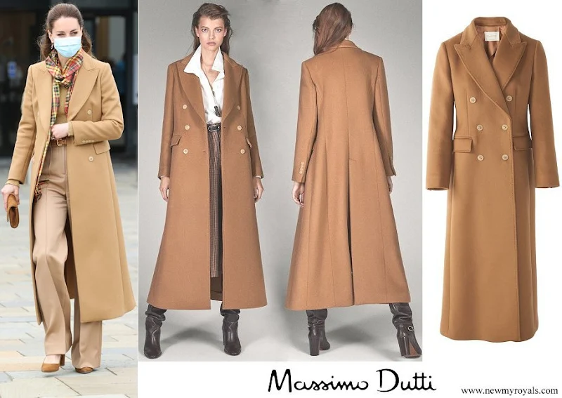 Kate Middleton wore Massimo Dutti cashmere wool camel coat