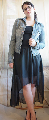 Black Vokuhila Skirt & Jeans Jacket