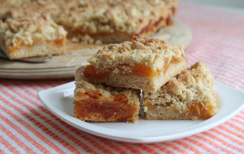 Food Lust People Love Shortbread Peach Jam Squares