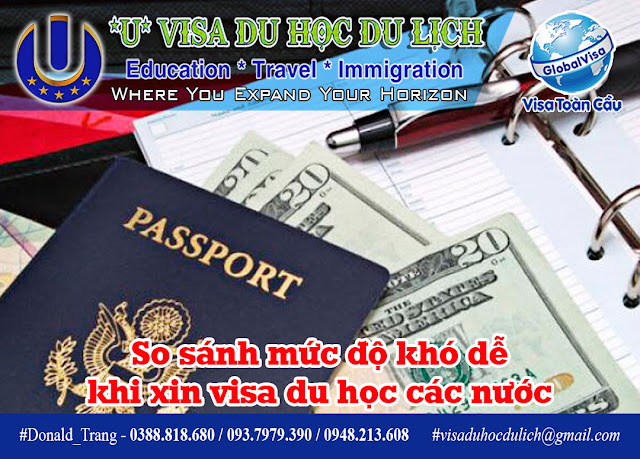 So sánh mức độ khó dễ khi xin visa du học các nước