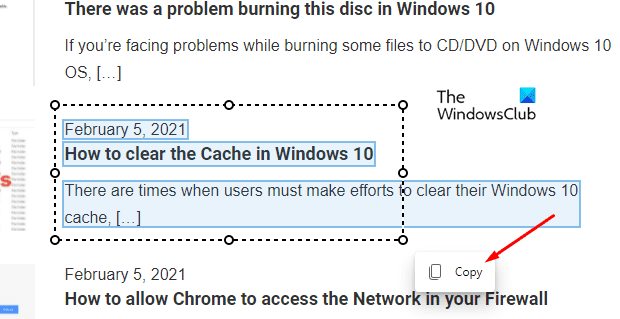 วิธีใช้ Smart Copy ใน Microsoft Edge Chromium