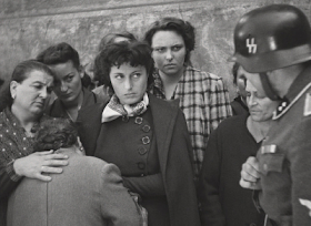 Anna Magnani, centre, in a scene from Rome, Open City, the film that was the turning point in her career