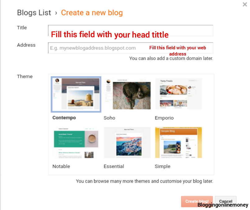 How To Create An Account In Blogger(Blogger site)
