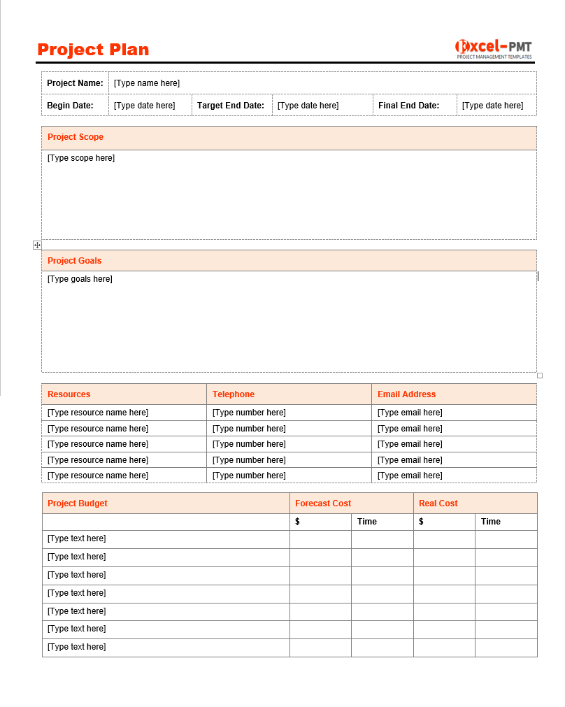 business plan format project