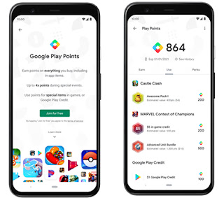 جوجل بلاي تطلق Play Points لربح النقاط مقابل تحميل التطبيقات ميزة Play Points تظهر على متجر جوجل بلاي
