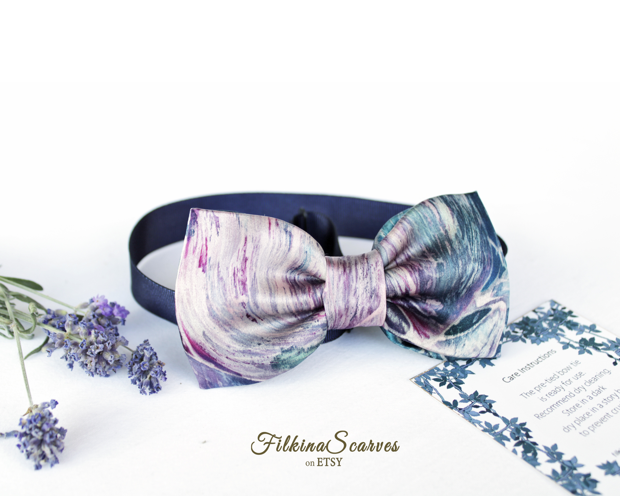 Lavender Youth bow tie | Dusty purple boys bowtie HAND-PAINTED silk satin Groomsmen Gift #mensfashion #groom #groomtie #bowtie# red #creamy #fathersgift #giftforhim #filkinaScarves #etsy #formaltie #handpainted #silkpainting #palepink #weddings