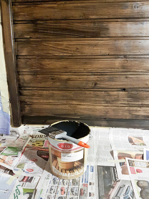 coloria maali maalaus sauna saunasuoja musta hiili pintakäsitely pintaremontti remontti