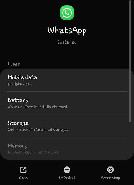 Force stop WhatsApp Force stop WhatsApp