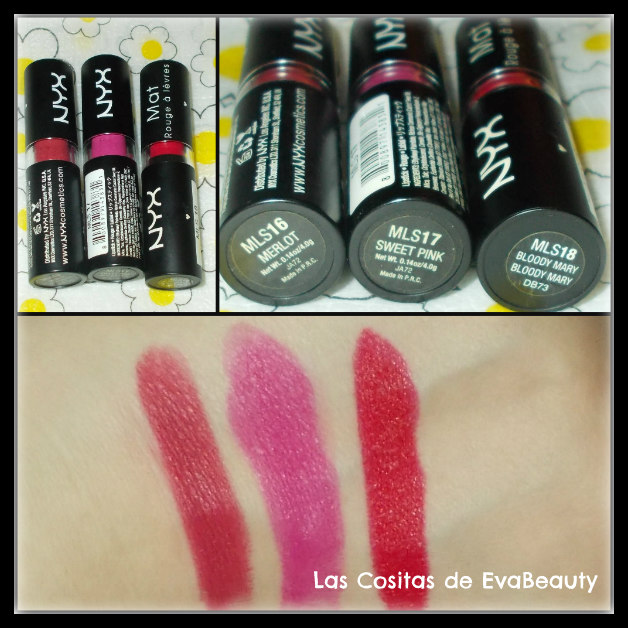 swatches labiales mate nyx maquillaje