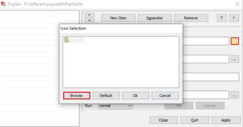 PopSel Программное обеспечение для запуска всплывающих меню для Windows 3