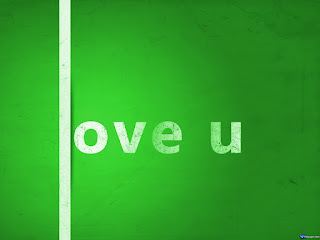 Love U Green Text Wallpaper