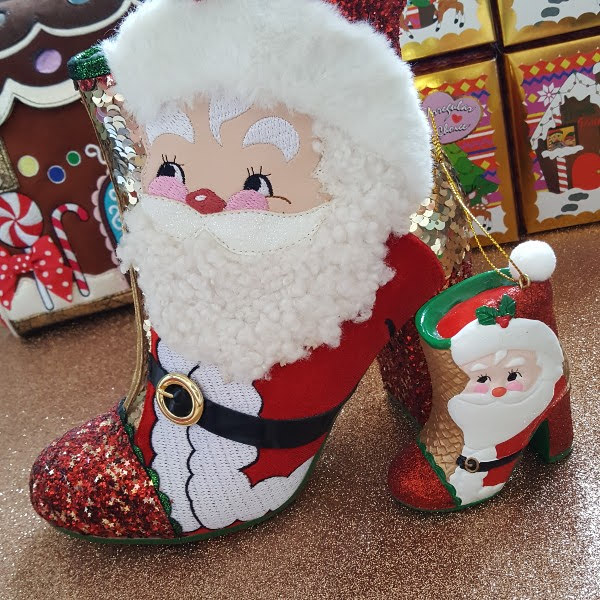 Irregular Choice The Kringles Santa boot with matching Bauble