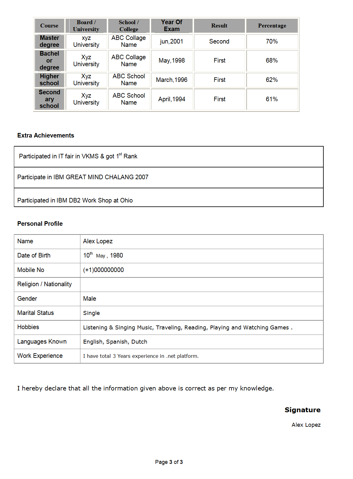 Embedded software engineer resume template
