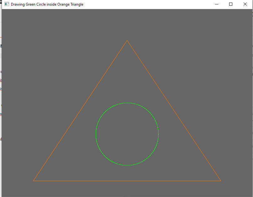 Codelybrary Draw a circle inside a triangle using OpenGJ
