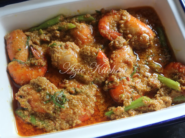 Rendang Pedas Udang Galah Dengan Kacang Buncis