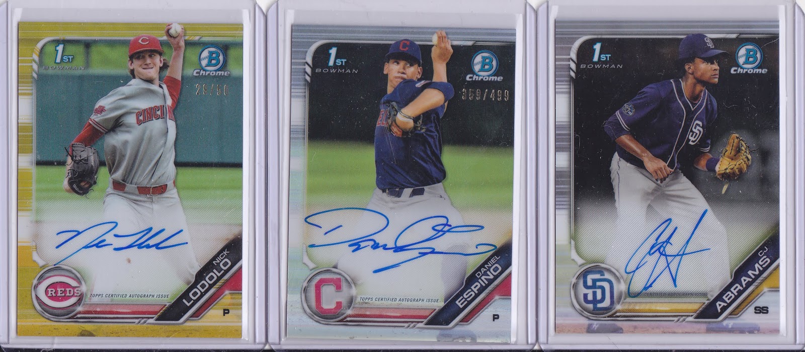 2019 Bowman Draft Baseball Review Autographs, Chrome, Parallels