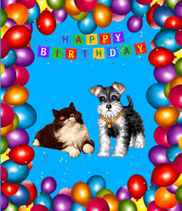 Happy birthday greeting cards- dogs