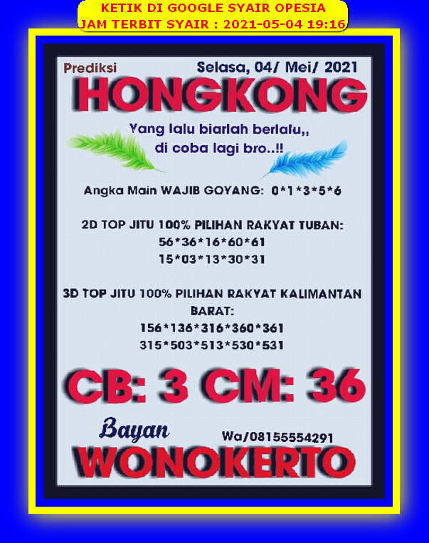 Forum Syair Hongkong 4 Mei 2021 Royal Syair