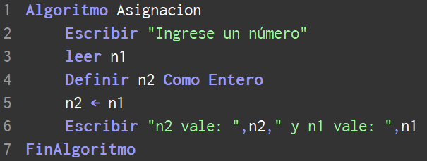 En qué consiste la asignación de una variable en PSeInt