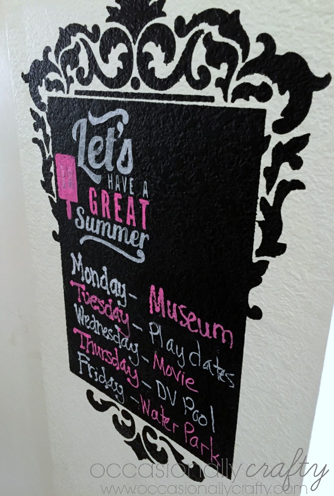 Stenciled Wall Chalkboard and Giveaway from Cutting Edge Stencils