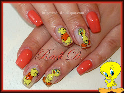 tweety nails pooh catrice differen scream peach polish same decoration square