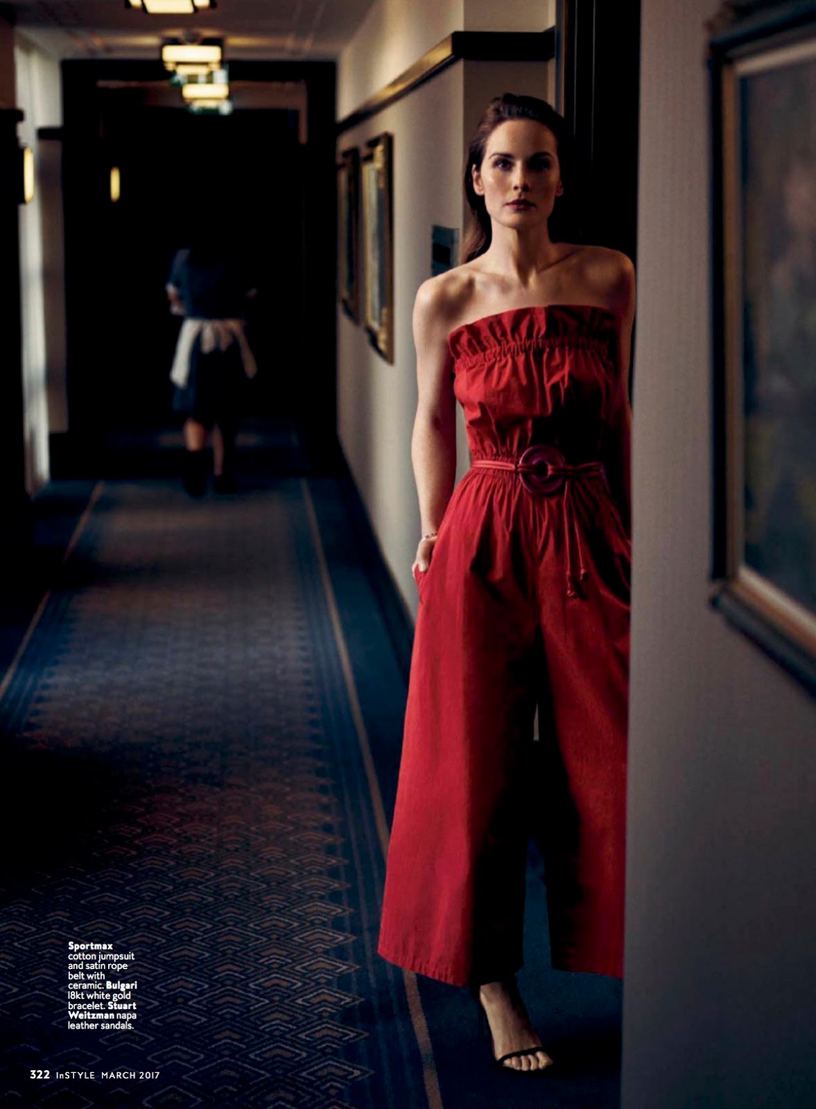 Dreaming of Dior: "Lady in Red" Michelle Dockery for InStyle US March 2017